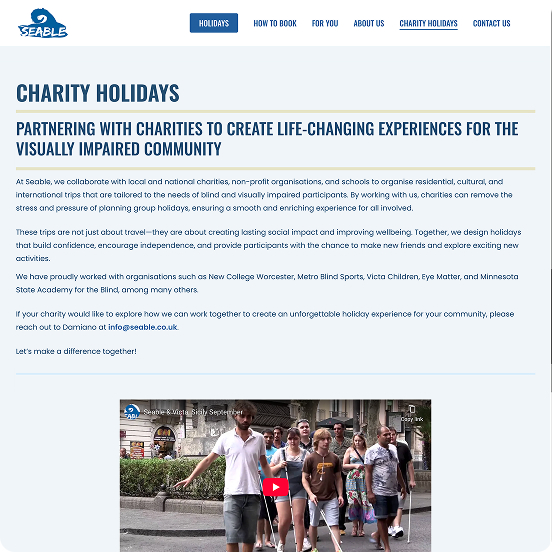 Charity page