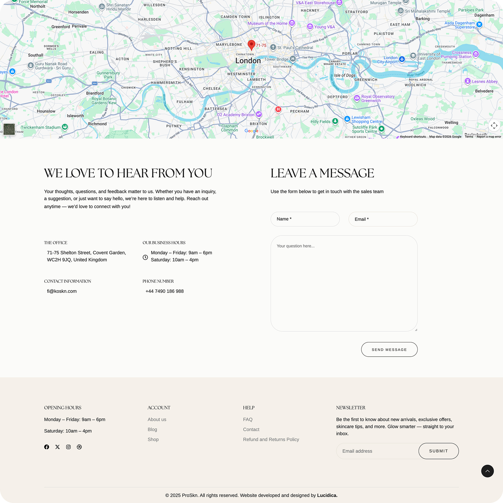 Contact pages
