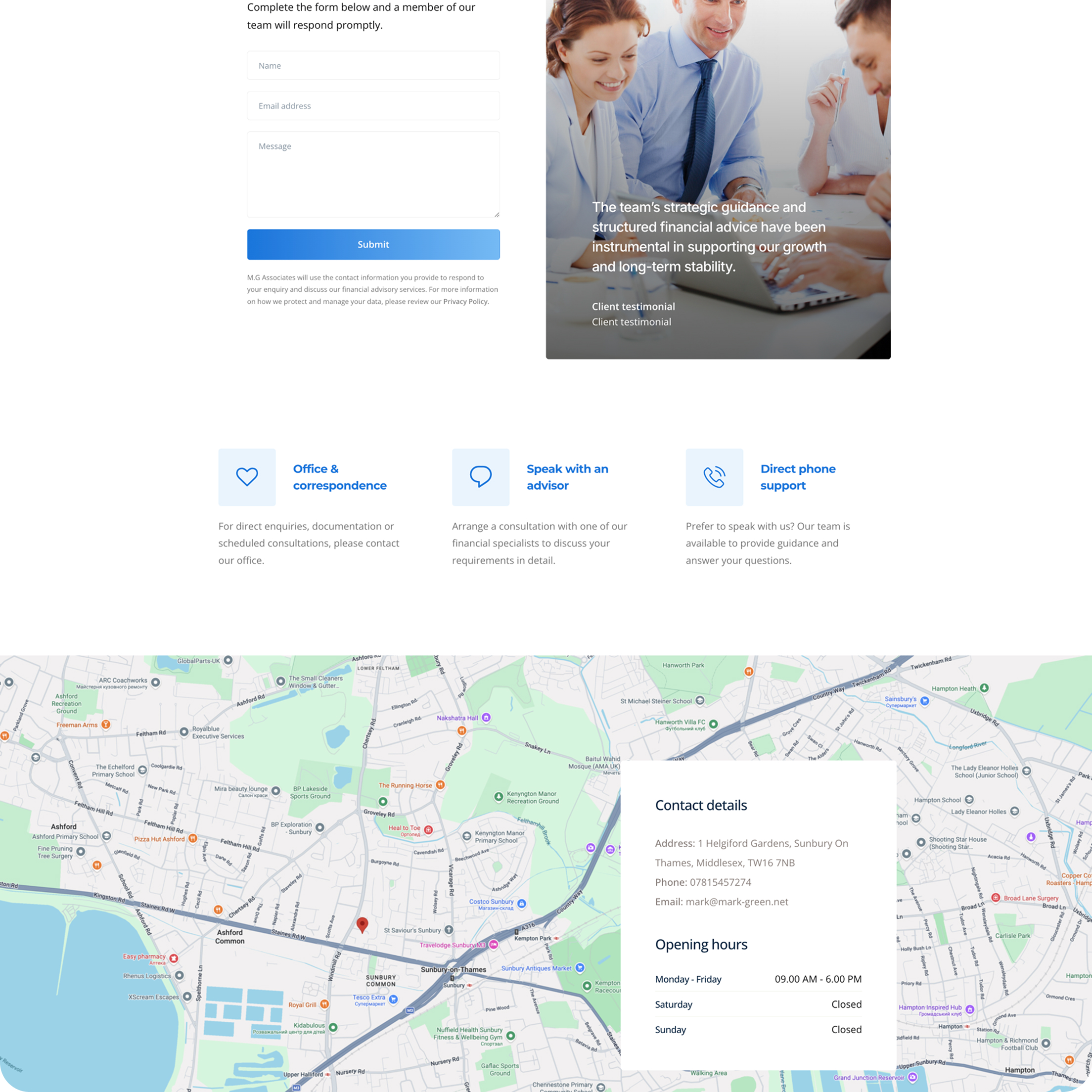 Contact page