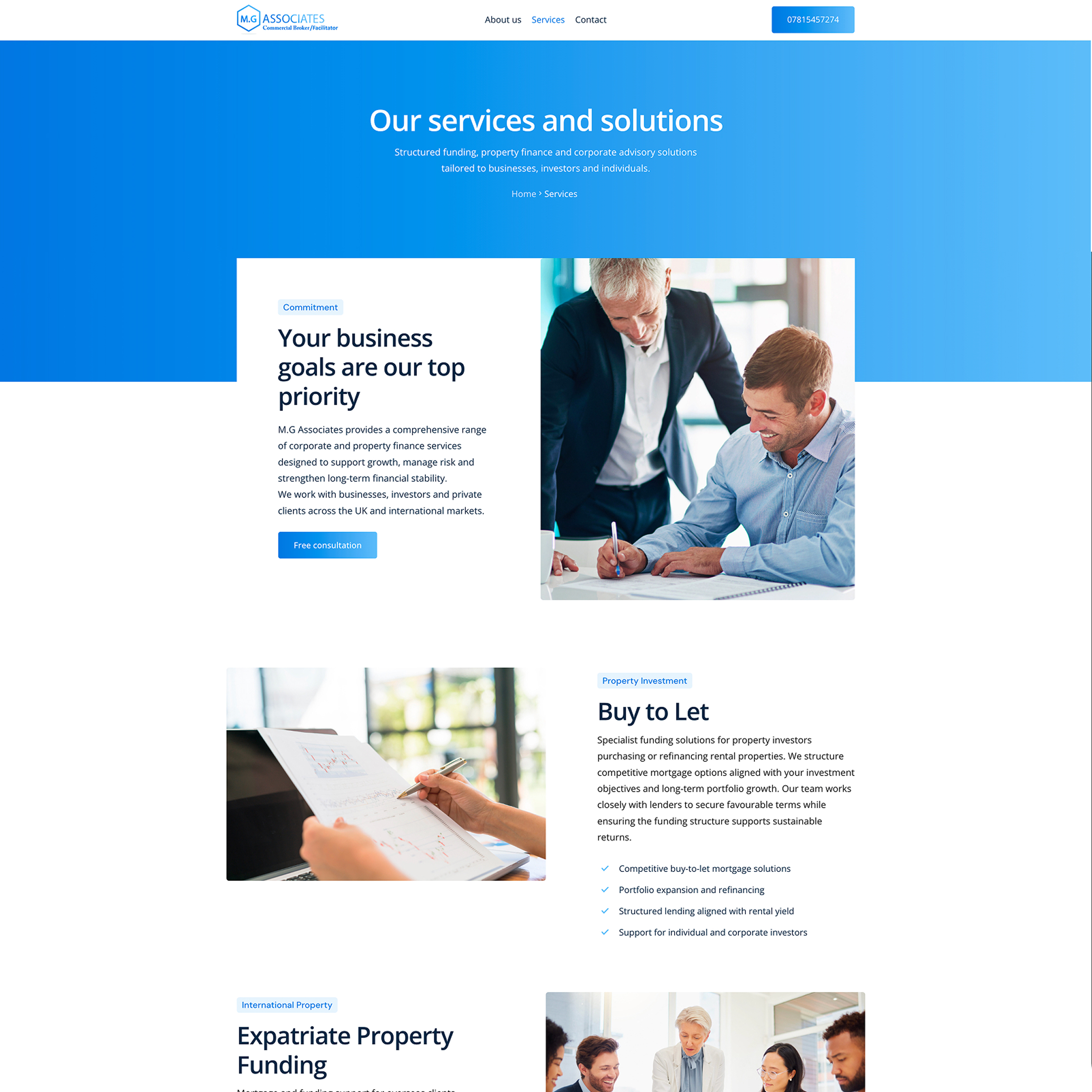 Services page